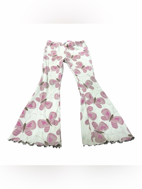 Old Navy Other - Old Navy Girls Ribbed Flare Leggings Pants, Butterfly Print Size 5T, Pink White